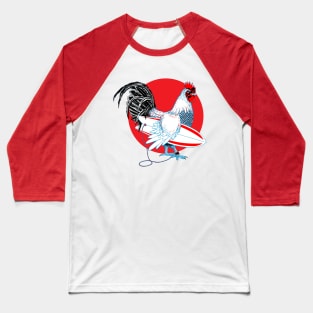 Surf Rooster! Baseball T-Shirt